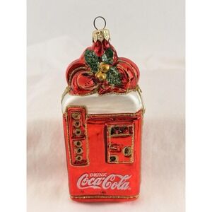 Polonaise Coca Cola Vending Machine Blown Glass Christmas Ornament Adler Coke